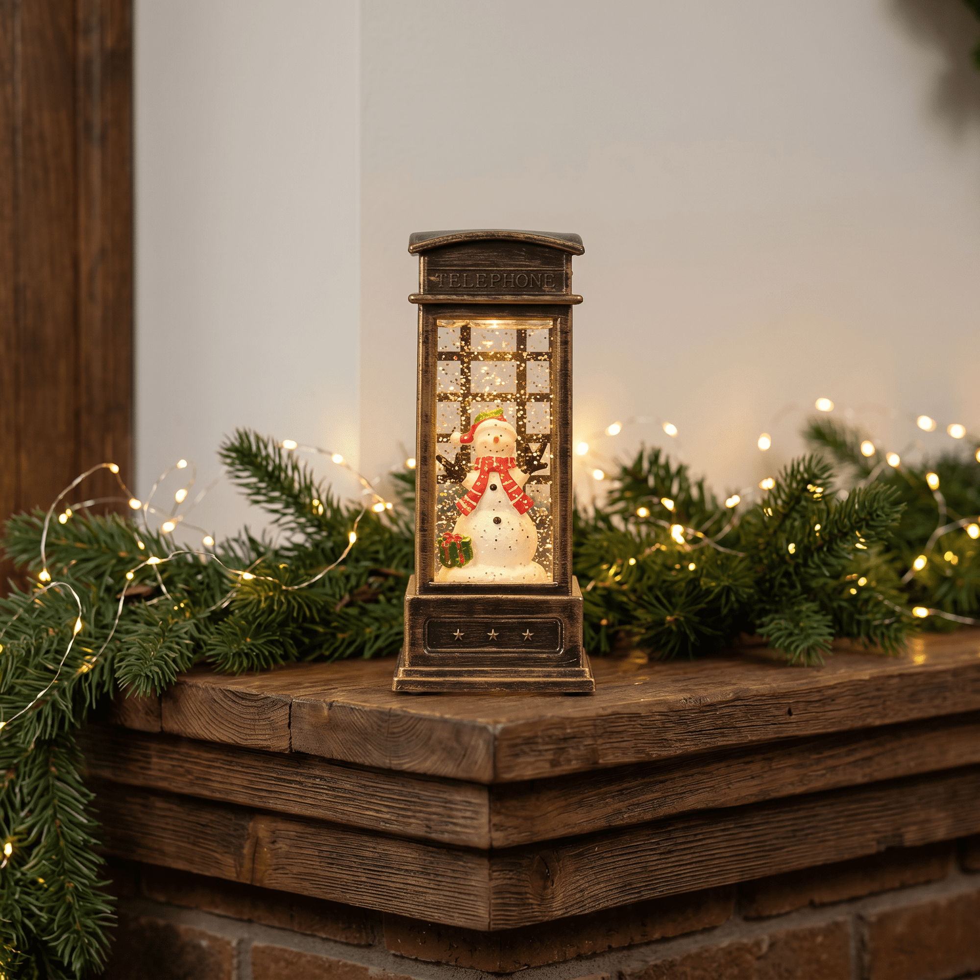 Unique Bargains Christmas Light Up Crystal Ball Mini LED Glitter Sphere Orb Brown Style J