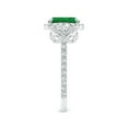 thumbnail image 3 of ANGARA Natural Cushion 1.25 ct Emerald and Half Moon Diamond Halo Ring in 14K White Gold for Women (Size-8x6mm) | May Birthstone, Birthday, Anniversary, Jewelry Gift for Women | Natural Emerald Ring, 3 of 10