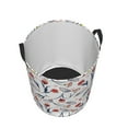 thumbnail image 3 of Balery Tulips Flowers Round Laundry Basket with Handles Waterproof Freestanding Laundry Hamper for Clothes Toys in the Dorm and Family-Small, 3 of 8