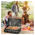 thumbnail image 5 of 3-Burner Flat Top Gas Griddle Cooking Station with Ceramic Coated Cast Iron Pan, 30,000 BTU Propane Fuelled Griddle Station for Outdoor Barbecue Backyard Cookout, 5 of 9