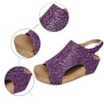 thumbnail image 5 of Fukaraa Women's Cork Wedge Sandals Espadrilles Platform Ankle Strap Summer Dressy Shoes, 5 of 9