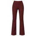 thumbnail image 6 of WULMLEO Womens Straight Leg Work Pants High Waist Stretch Office Slacks Business Casual Trousers Wine M, 6 of 9