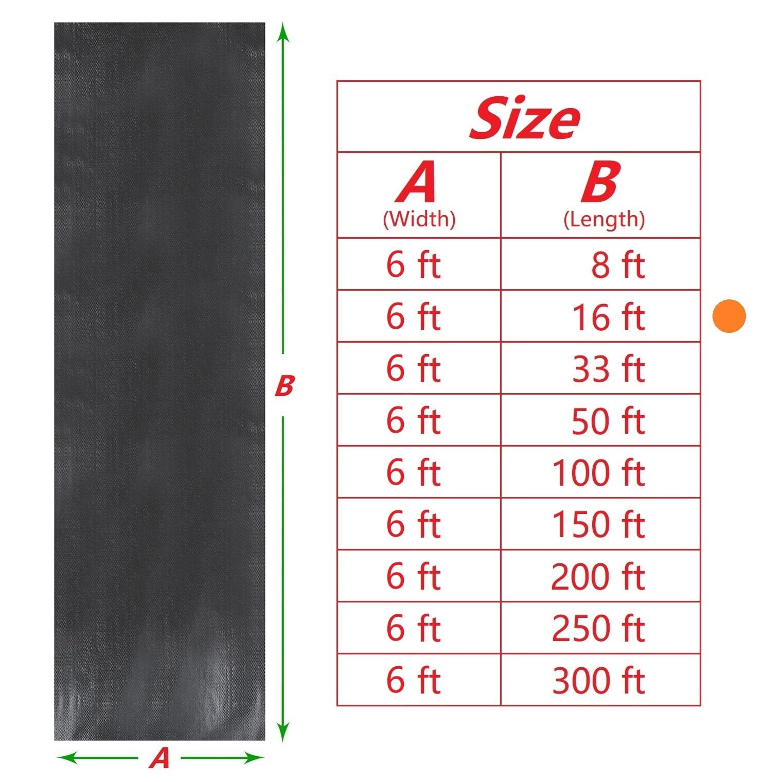 OTTULUR Garden Weed Barrier, Polypropylene (PP) Landscape Fabric, 6ft x 16ft