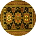 thumbnail image 1 of Ahgly Company Machine Washable Indoor Round Persian Yellow Traditional Area Rugs, 5' Round, 1 of 4