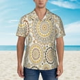 thumbnail image 4 of Bixox Men's Hawaiian Shirts Men's Flowers and Leaves Print Short-Sleeve Shirt-Small, 4 of 8