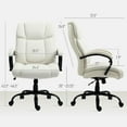 thumbnail image 3 of CZMDZH Big and Tall Executive Office Chair 485lbs with Wide Seat, High Back Computer Desk Chair with Tilt, Adjustable Height, Cream White, 3 of 9