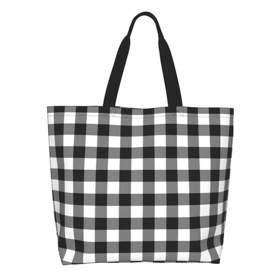 Kdxio Black White Plaid Casual Tote Bags Women Big Capacity Shoulder Bag for Women Travel Shoulder Bags Handbags