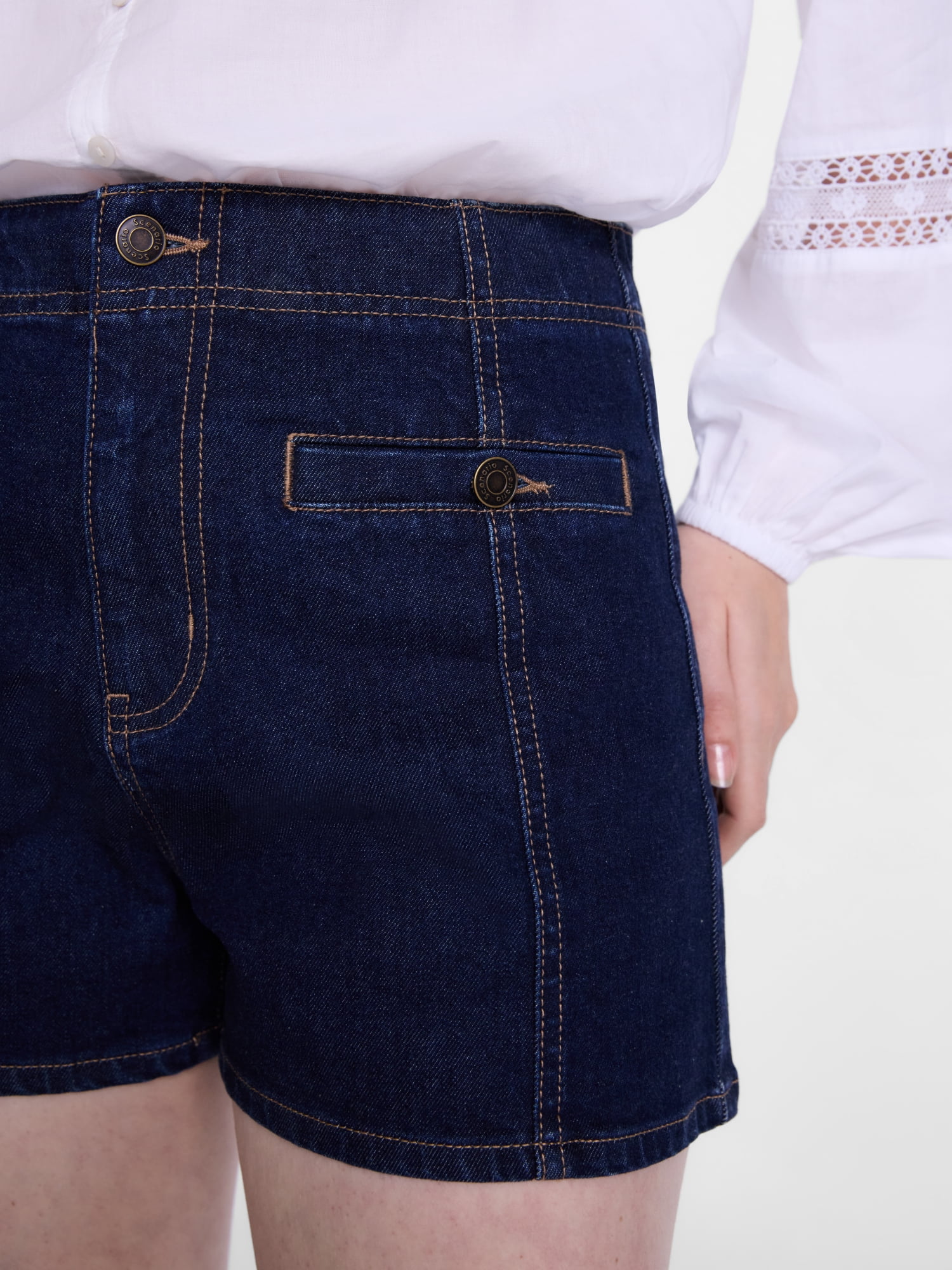 Scenario Women's High Rise Shorts with Welt Pockets, 3" Inseam, Sizes 0-20