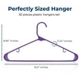 thumbnail image 2 of SereneLife 30 Pack Plastic Clothes Hangers Non-Slip, Heavy Duty Adult Coat Hanger Set with 360 Swivel Hook Slim, Space-Saving Closet Organizers for Shirts, Pants & Jackets Purple, 2 of 7