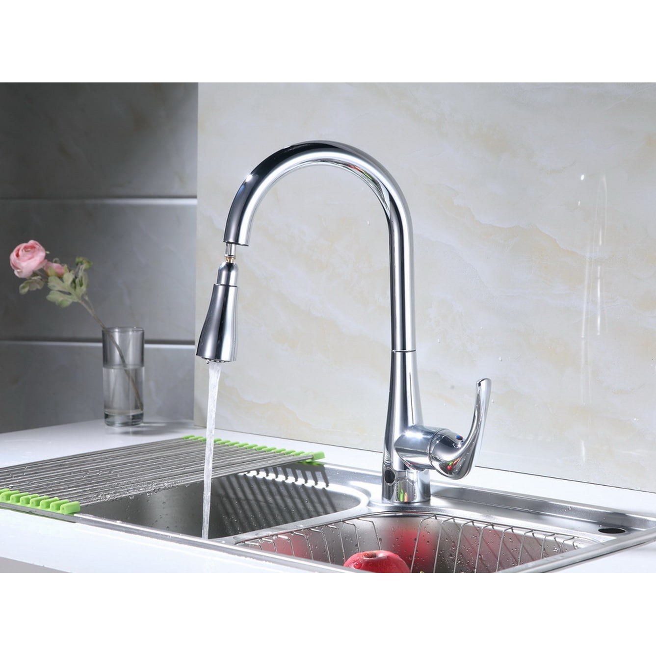 RUNFINE Single-Handle Pull-Down Sprayer With Hands-Free Kitchen Faucet Chrome - image 5 of 5