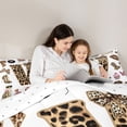 thumbnail image 5 of Feelyou Teens Leopard Print Queen Comforter Set, Monogrammed V Bedding Comforter Set, 3pcs, 5 of 8