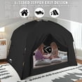 thumbnail image 3 of Bed Tents for Kids and Adult, Portable 100% Breathable and 93% Blackout Toddler Dream Play Tent, 3 Doors Big Privacy Space Sleeping Canopy for Floor or Twin Full Queen Sizes Bed (Black, Twin-Size), 3 of 8