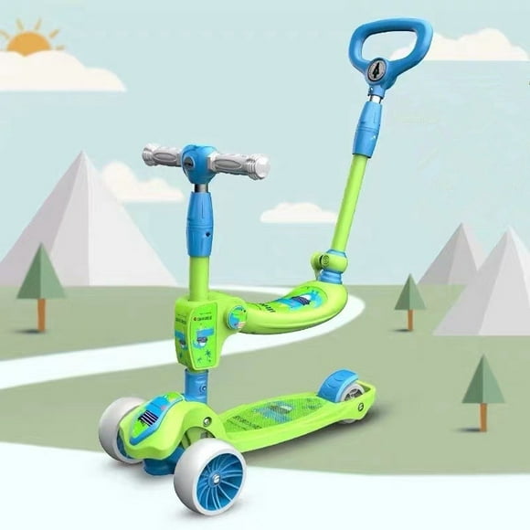 WINGOMART Scooters for Kids 3 Wheels Kick Scooter for Toddlers Girls & Boys with Foldable Seat, LED Flashing Wheels for Children from 2 to 8 Years Old