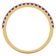 thumbnail image 5 of 0.285 ctw Wedding Band for Women - 14K Yellow Gold Natural Amethyst Stackable Eternity Ring, 5 of 6