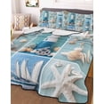 thumbnail image 3 of Quilts Twin Size, Nautical Lighthouse Soft Comforter Bedding Set for Bed, Ocean Starfish Anchor Sailboat Shell Lightweight Quilted Bedspread with Pillow Cover(2 Pieces) for All Season, 68x86 Inch, 3 of 6