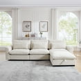 thumbnail image 3 of Dinosisco Modular Sectional Sofa with Storage Ottoman, L-Shaped Sleeper Couch for Living Room, Beige Corduroy, 3 of 9