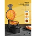 thumbnail image 3 of FOHERE Double Belgian Waffle Maker 180 Flip, 1400W, Waffles in 3 Minutes, Anti-Scald, Nonstick, Black, New, 3 of 11