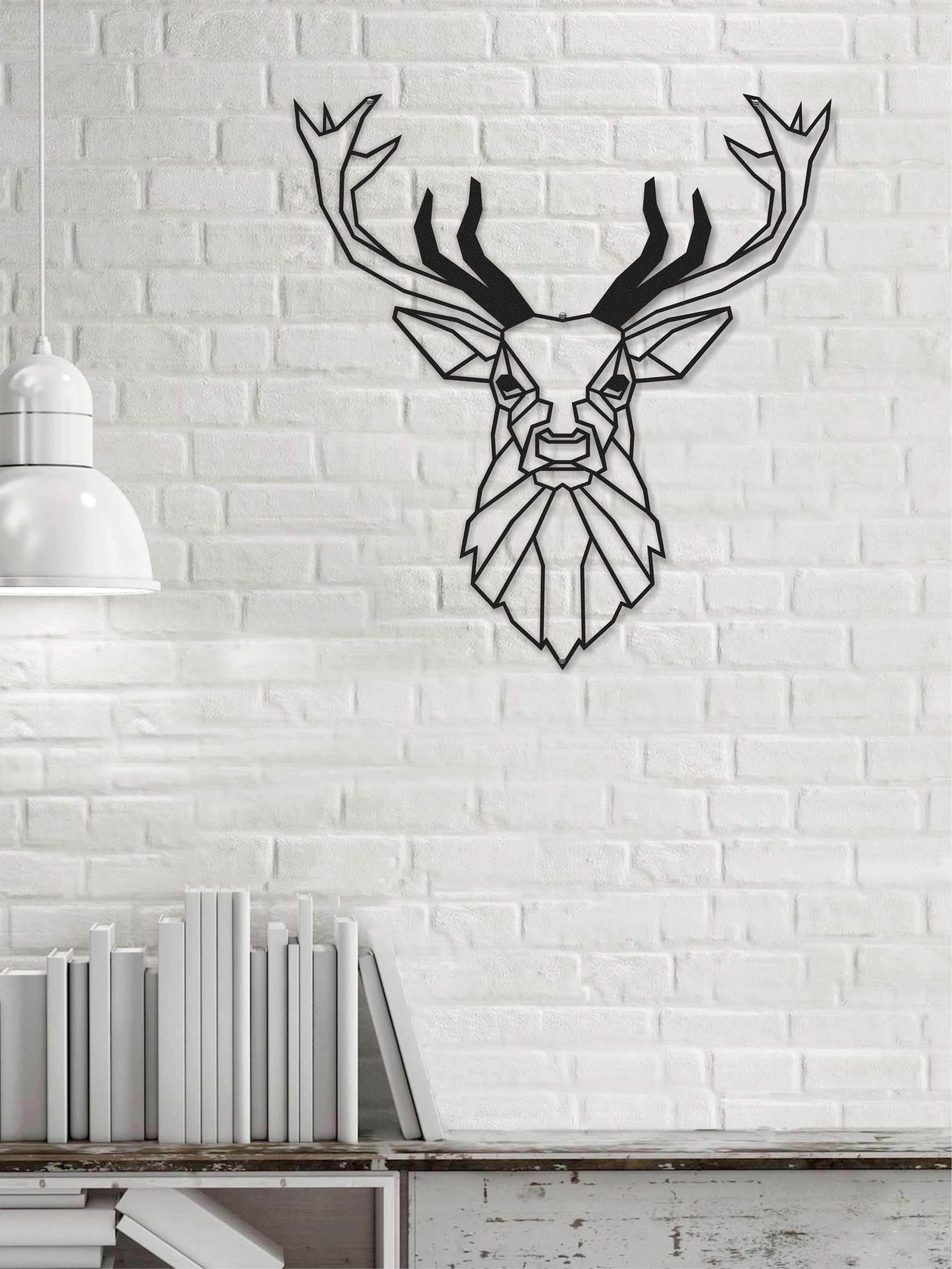 Deer Metal Decor Deer head in geometric shape Deer Head