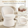 thumbnail image 2 of Kidol & Shellder Boucle Dining Chair 2PCS, Swivel Accent Chair with Armless Barrel Design & Mid Back, Plush Upholstered Seat for Kitchen, Living Room, Vanity Room, Easy-Clean, White, 2 of 13