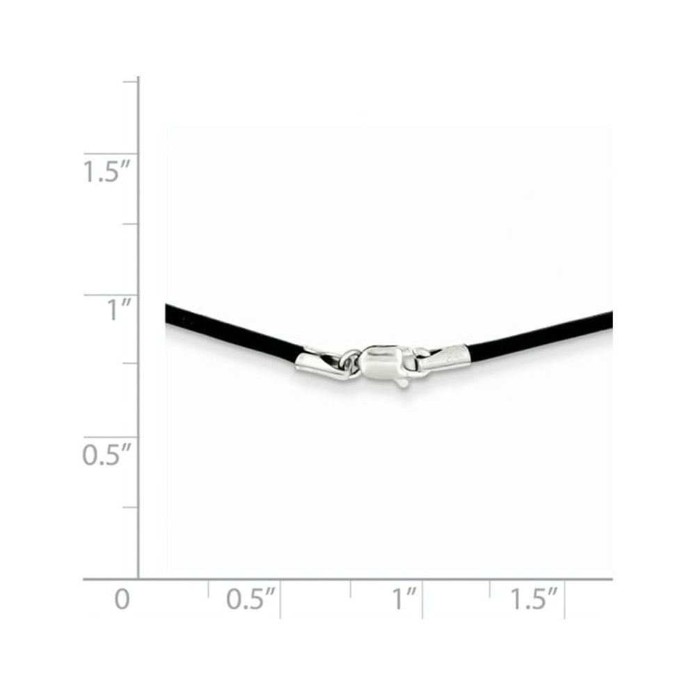 Primal Gold 14 Karat White Gold 1.5mm 16-inch Black Leather Cord Necklace
