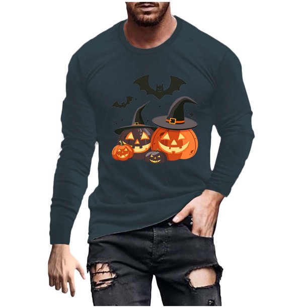 Blusas y camisas de manga larga y cuello redondo para hombre, estilo casual, estampado, cuello redondo, camiseta larga, manga corta, licra.