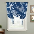 thumbnail image 2 of Navy Blue Coastal Tie Up Curtains for Windows, Adjustable Balloon Window Shades, Nautical Beach Starfish Coral Summer Kitchen Window Treatments Adjustable Roll Up Curtain for Basement/Nursery 52"x45", 2 of 8