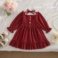 thumbnail image 2 of Mnyotv Spring Fall Clothes Long Sleeve Dress for Girls Sweet Birthday Outfits Toddlers Casual Flowy Dress Size 12-18Months, 2 of 5