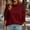 Wine, variant on Warm Winter Women Solid Cowl Neck Button Sweatshirt Long Sleeve Loose Fit Soft Casual Pullover White