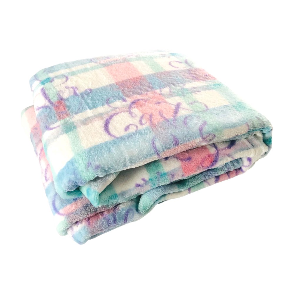 Easter Spring Throw Blanket Happy Easter Print, Soft Cozy Velvet