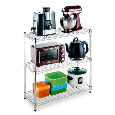 PinkSheep 3 Tier Shelf Wire Shelving Unit Steel Shelf Metal Storage Rack Organizer Shelves, 22" x 14" x 32", Chrome