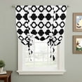 thumbnail image 2 of Bohemia Balloon Curtains for Windows, Bedroom Curtains 54 Inch Length, Retro Abstract Geometric Pattern Boho Black Tie Up Curtains Panels Thermal Insulated Bathroom Curtains Window 42"x54", 2 of 8