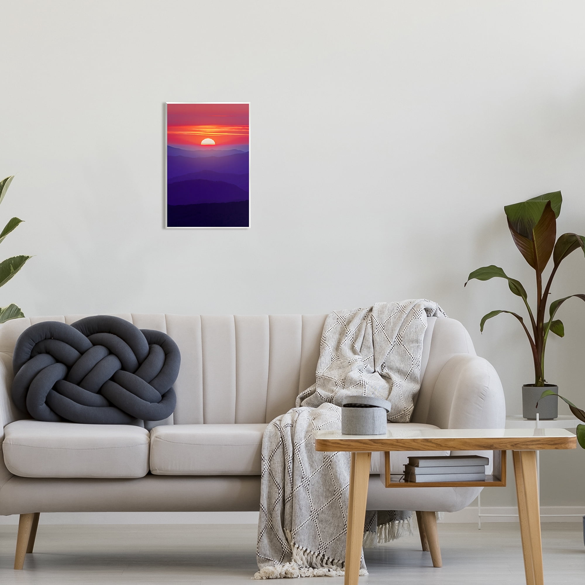 Stupell Red Sunrise Mountain Horizon Landscape Photography Wall Plaque Unframed Art Print Wall Art