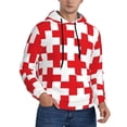 thumbnail image 2 of Naloa Red Cross 1 Men's Casual Hooded Collar Drawstring Hoodies Pullover Sweatshirts Casual Long Sleeve Shirts-3X-Large, 2 of 7