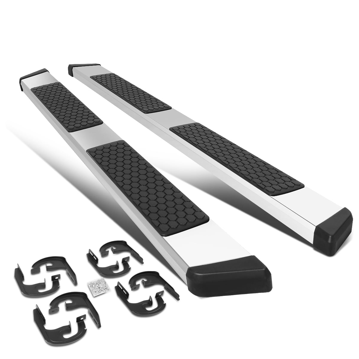 For 2019 to 2020 Chevy Silverado / GMC Sierra Crew Cab Pair 5" Chrome Stainless Steel Flat Step Stainless Steel Running Boards For Chevy Silverado