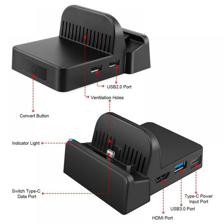 Transnect - Nintendo Switch Dock Set - avec ventilateur de refroidissement  - HDMI 4K 