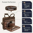 thumbnail image 4 of Full-Grain Leather Laptop Briefcase For Men, Leather Bag, Leather Computer Bag For Men - Dark Brown, 4 of 6