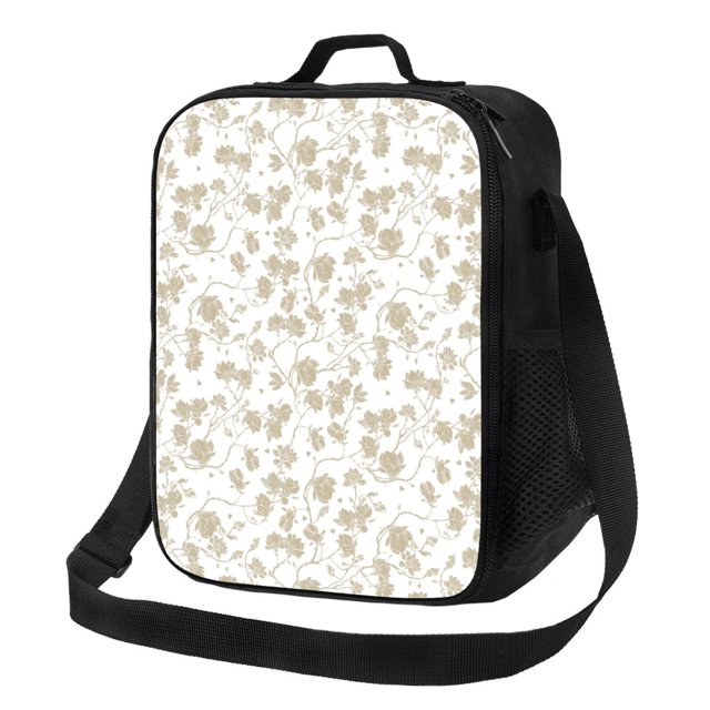 Balery Vintage Stylized White Color Caja de Almuerzo y Bolsa de Almuerzo para Hombres y Mujeres, Bolsa de Almuerzo Reutilizable con Gran Capacidad, Bolsa de Almuerzo Aislada