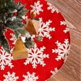 thumbnail image 2 of Fpogbef Christmas Sequin Tree Skirt 47in,Red Soft Thick with White Snowflakes Decorations, 2 of 5