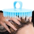 thumbnail image 4 of Eddwiin Handheld Silicone Scalp Shampoo Masaje Cepillo Lavado Peine Cabeza M-eridian Masaje Peine(Azul), 4 of 5