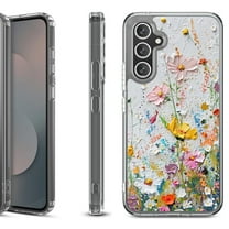 Shockproof Protective Phone Case Cover for Samsung Galaxy S25 FE, by OneToughShield - Pastel Flowers