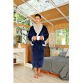 thumbnail image 3 of U2SKIIN Mens Fleece Robe, Plush Collar Shawl Bathrobe Flannel for Mens, 3 of 6