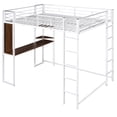 thumbnail image 7 of Size Metal Loft Bed, White - Incorporates 2 Shelves And Desk For Efficiency Full Size Equipped With Optimal Storage, 7 of 7