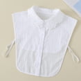 thumbnail image 6 of Women Detachable Half Shirt Dickey Floral Lace Jacquard Lapel False Fake Collar, 6 of 10