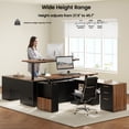 thumbnail image 5 of ModernMate 63" Height Adjustable Standing Desk with Privacy Panel, 2 Large One-Piece Desktops, L-Shaped Executive Workstation with 3-Drawer Filing Cabinet for Home Office, 5 of 6