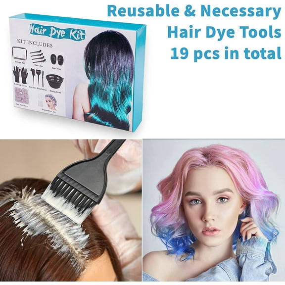 XiHAMA 19 Pcs Professional Hair Bleach Kit Hair Coloring Products with Hair Dye Brush, Hair Color Bowl, Hairclips, Applicator, Earmuffs for Hair Highlighting and Hair Coloring at Home