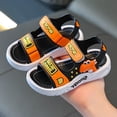 thumbnail image 2 of Xfvqtps Kids Boys Beach Sandals Open Toe Hook and Loop Straps Soft Sole Flats Summer Shoes, 2 of 5