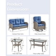 thumbnail image 7 of Unnifurnzi 5 Pieces Wicker Patio Furniture Set-Outdoor Swivel Rocker Patio Chairs Patio Sofa Set with Tempered Glass Top Outdoor Coffee Table for Deck Lawn Porch Balcony Poolside-Gray/Blue, 7 of 7