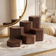 LITINKIMI 6Pcs Natural Coffee Wood Hexagon Display Stand for Desk ...