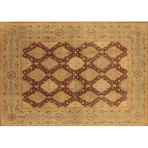 Ahgly Company Indoor Rectangle Oriental Brown Industrial Area Rugs, 7' x 9'