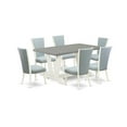 thumbnail image 6 of East West Furniture V-Style 7-piece Dining Room Set in Linen White/Baby Blue, 6 of 10